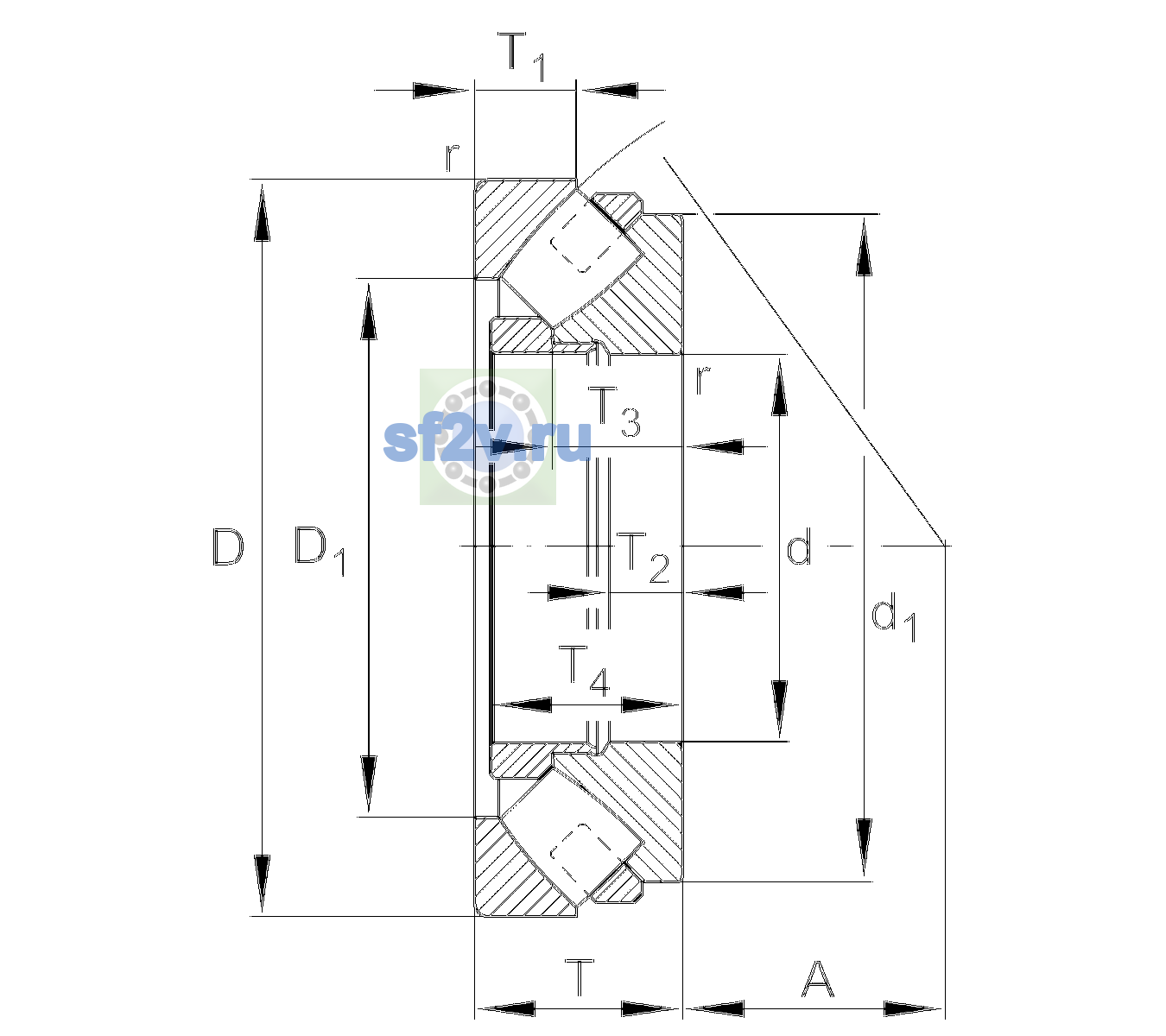 Схема подшипника 294/560-E1-XL-MB-THI