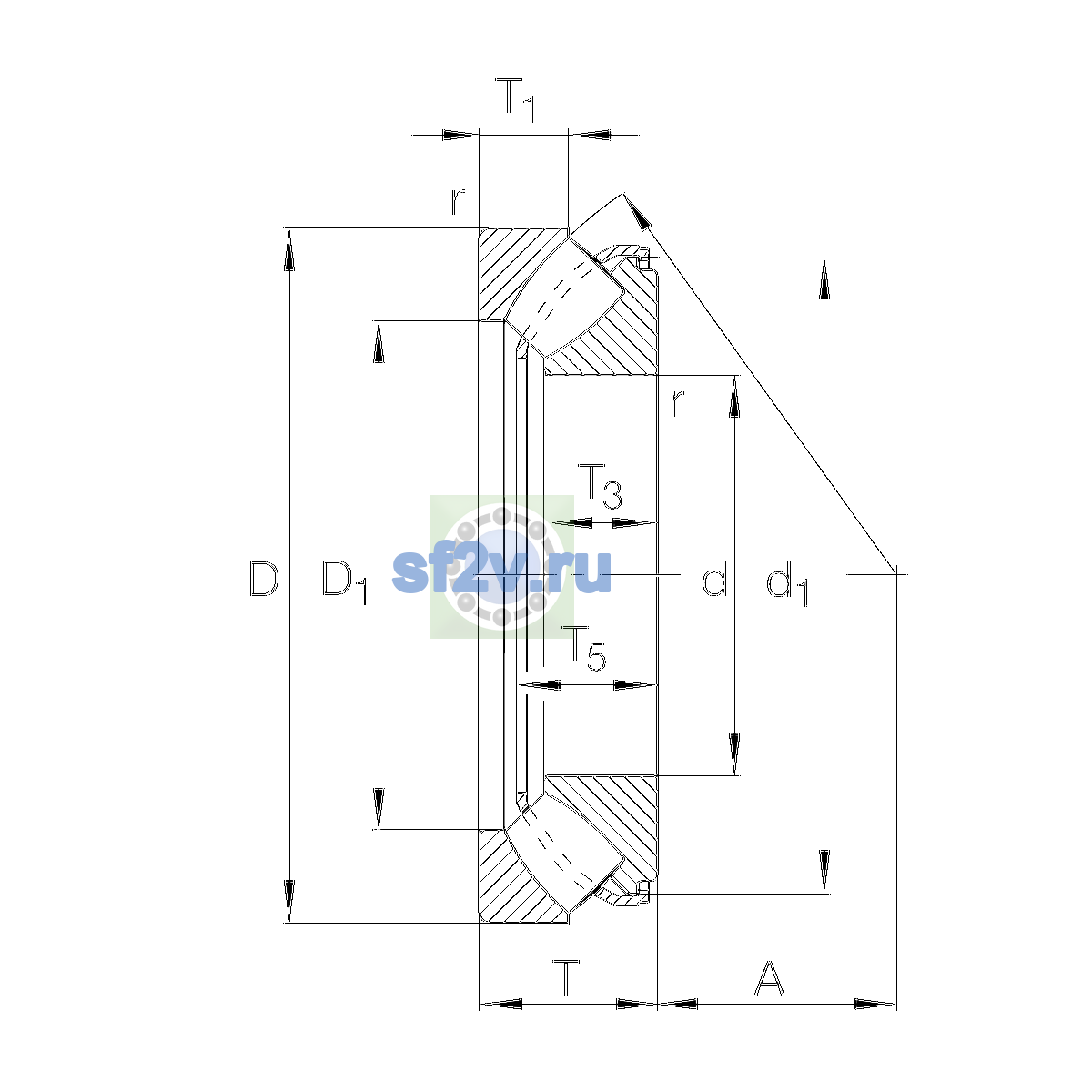 Схема подшипника 29460-E1-XL-N1