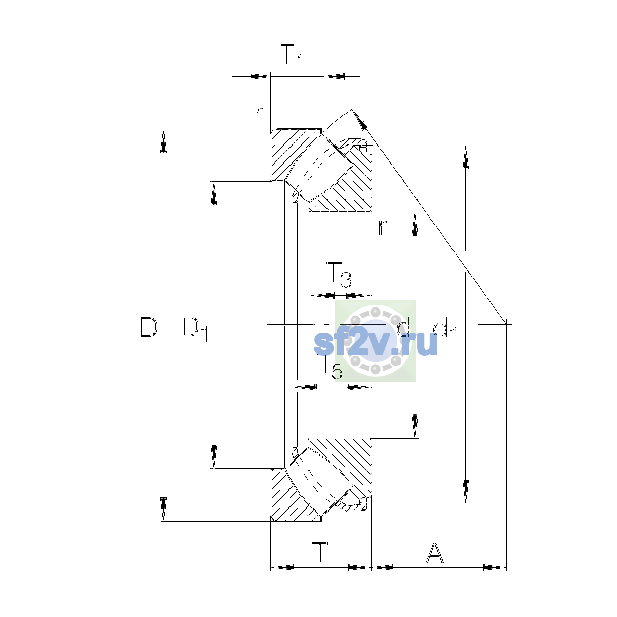 Схема подшипника 29460-E1-XL-THI