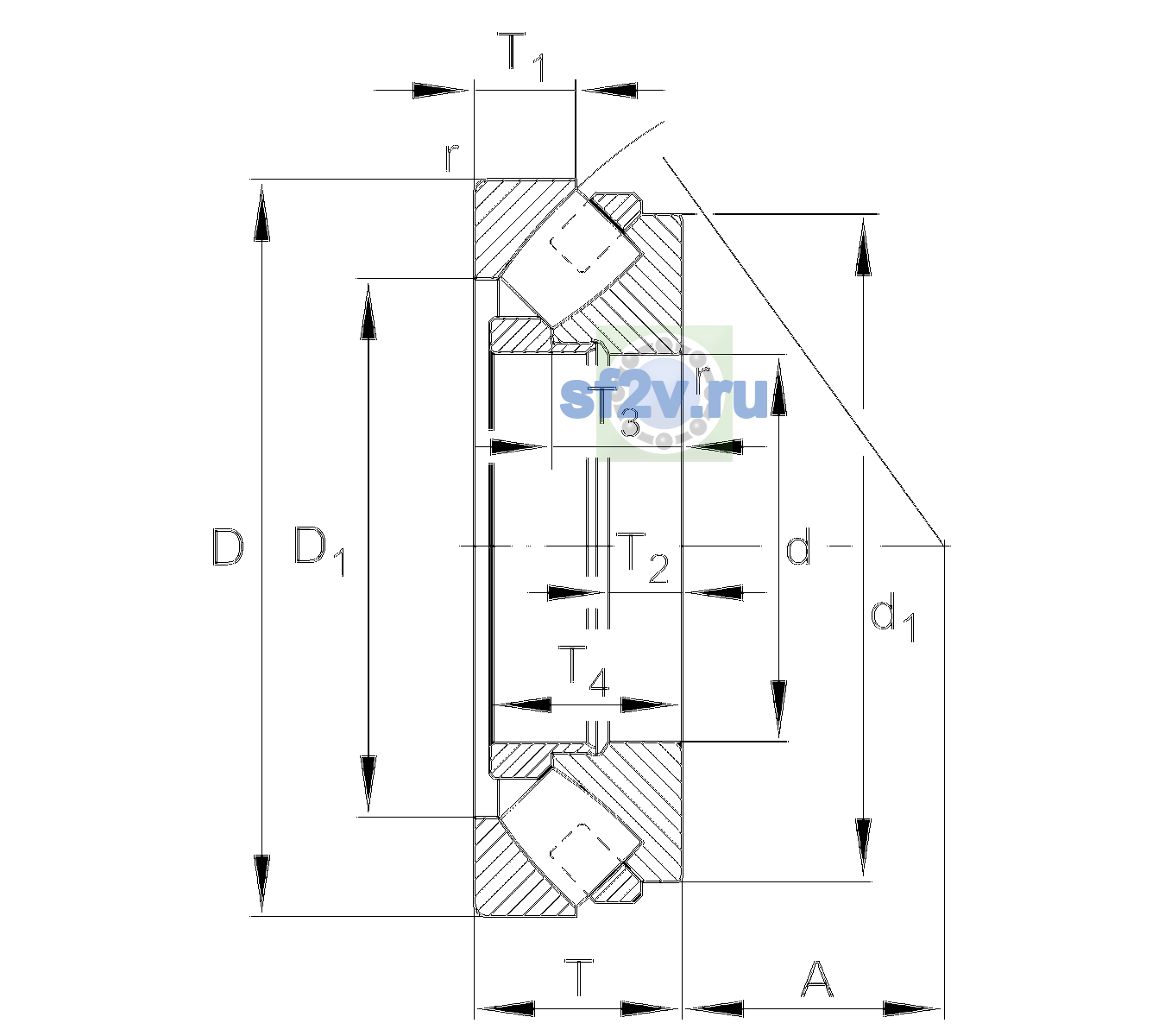 Схема подшипника 29480-E1-XL-MB-THI