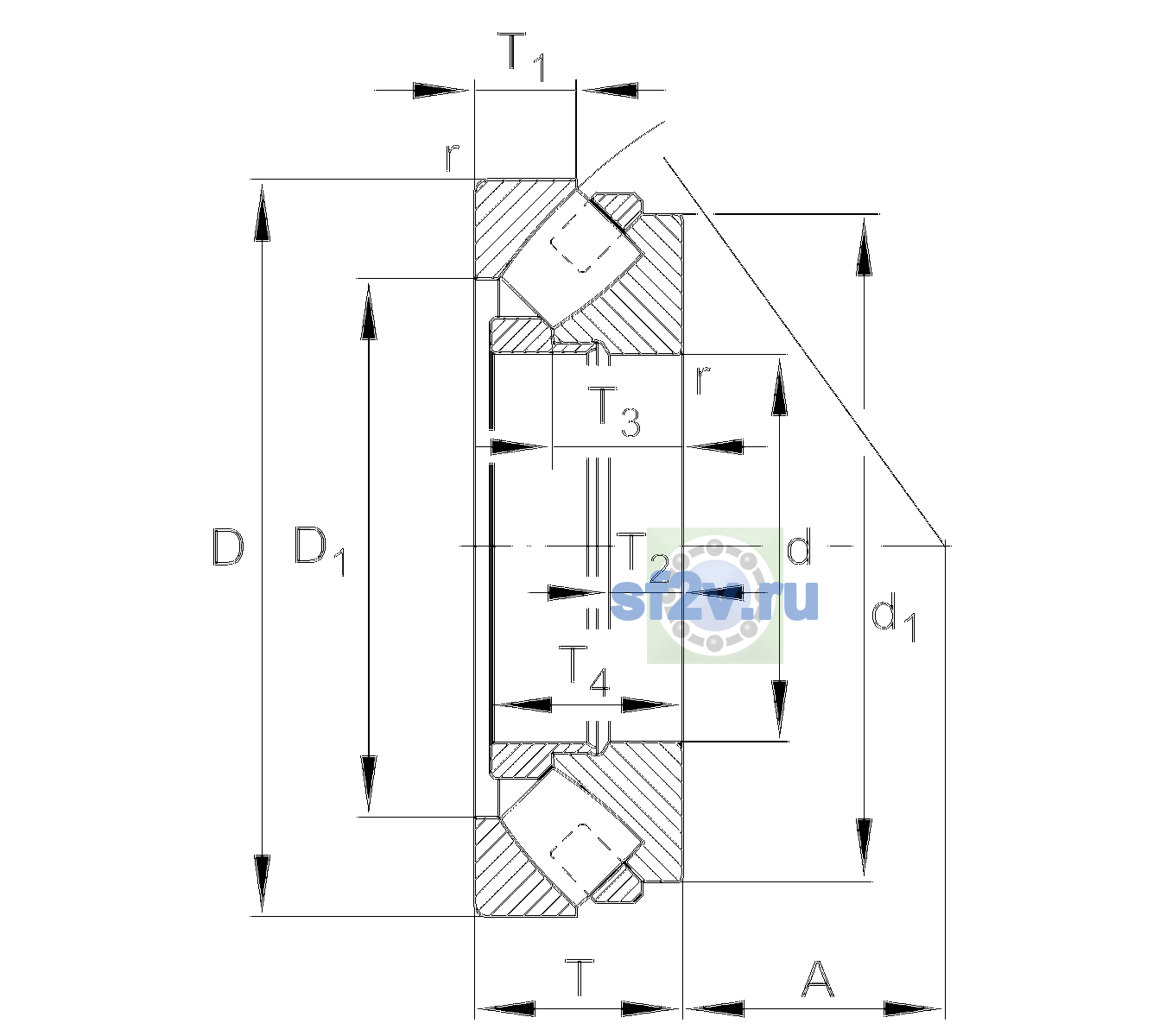 Схема подшипника 29496-E1-XL-N1-MB