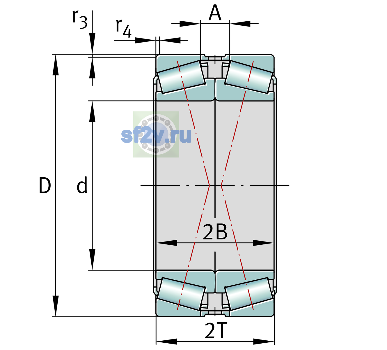 Схема подшипника 30226-XL-DF-A0-40