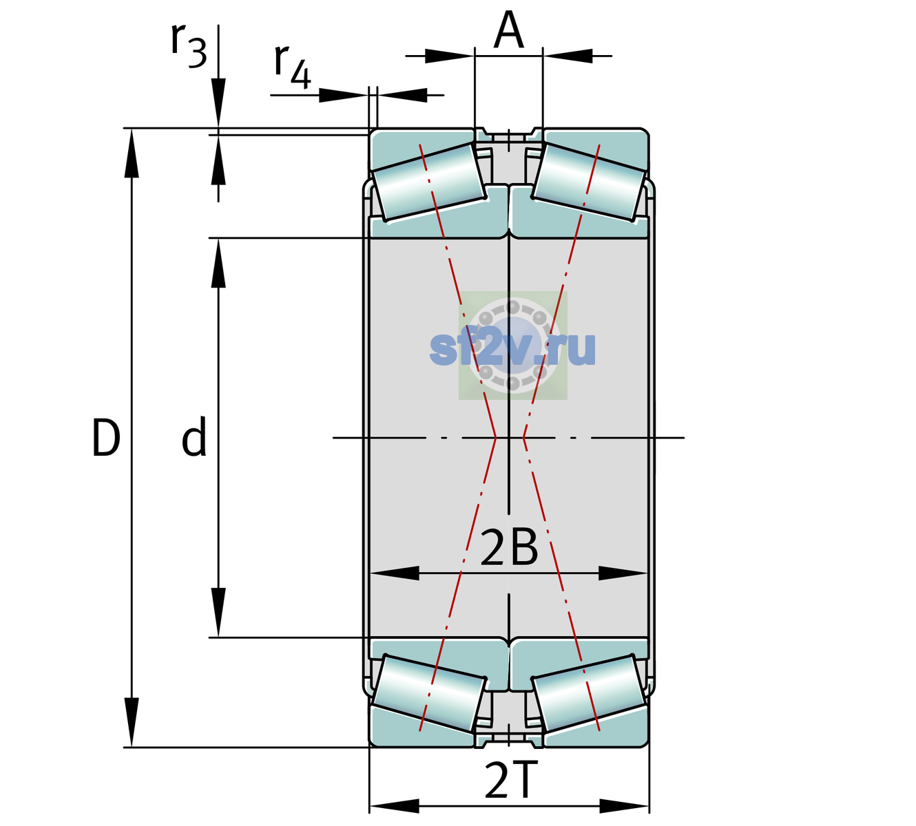Схема подшипника 30230-XL-P5-DF-A100-130