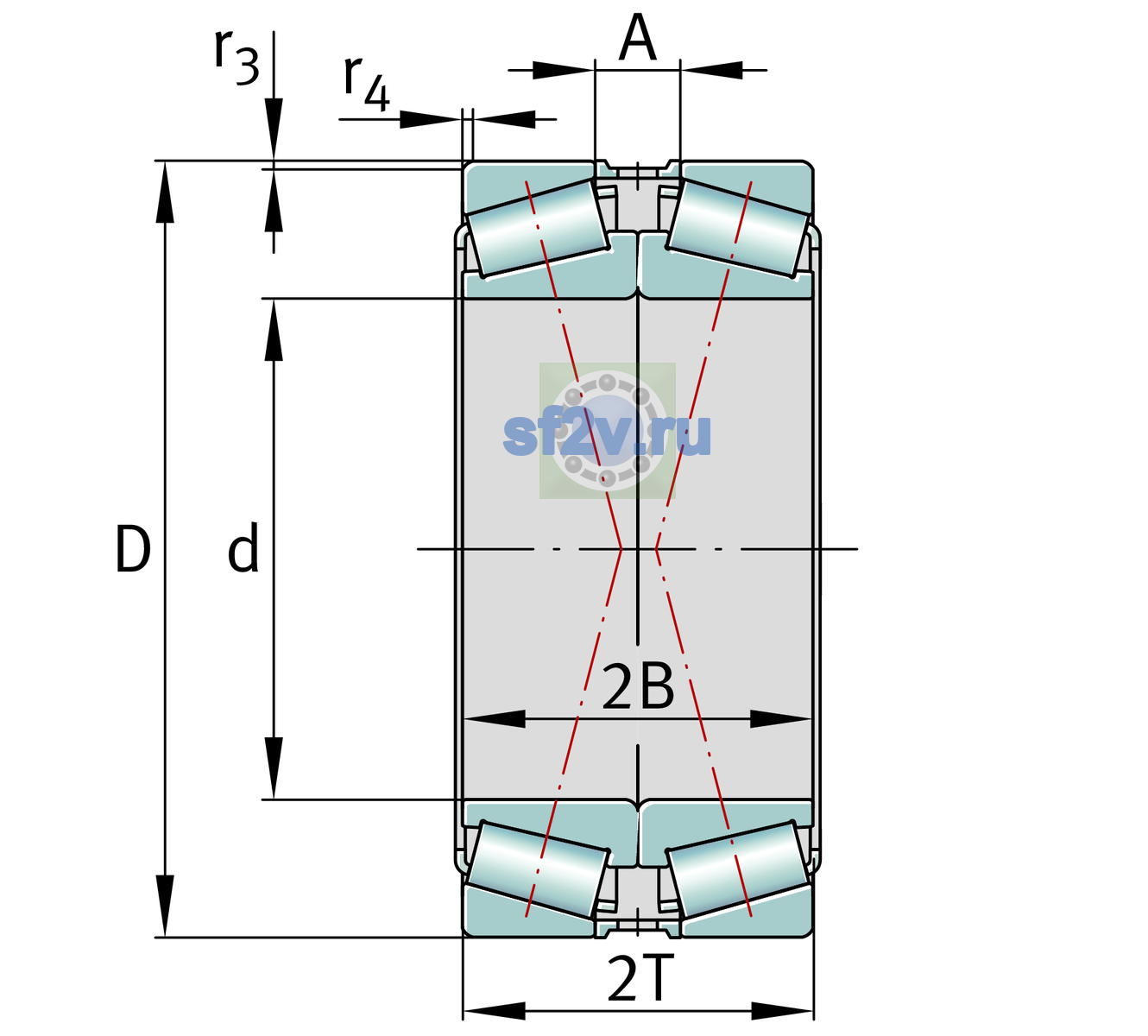 Схема подшипника 31315-XL-DF-A0-35