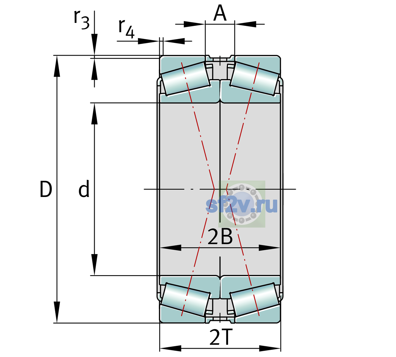 Схема подшипника 31326-X-XL-DF-A0-45