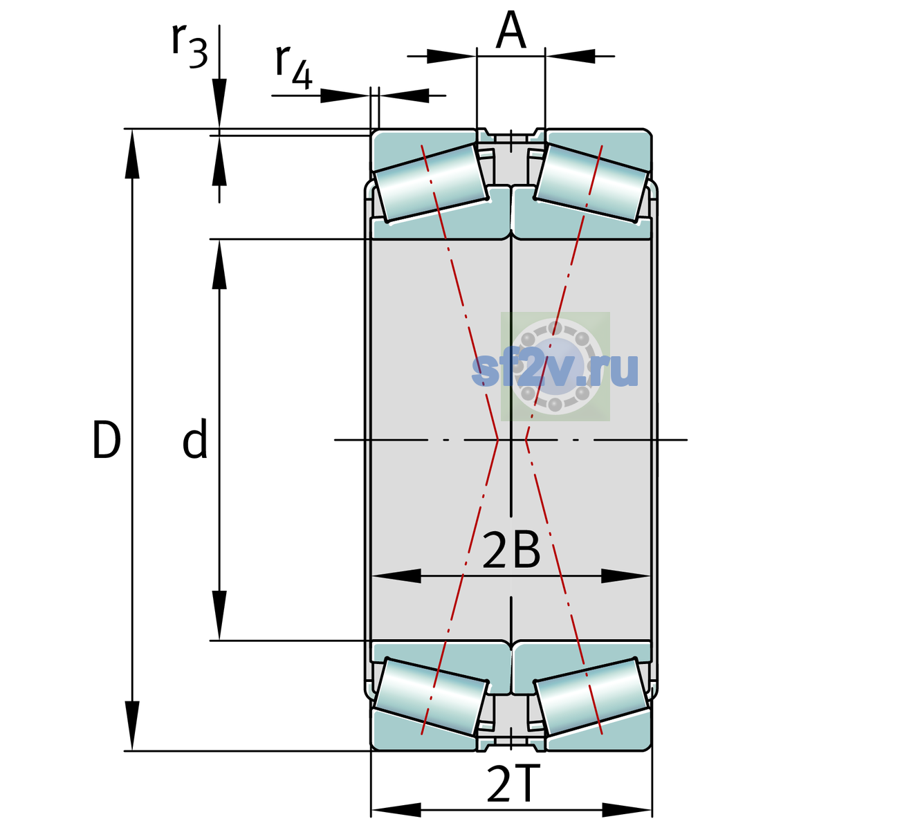 Схема подшипника 31330-X-XL-DF-A0-45
