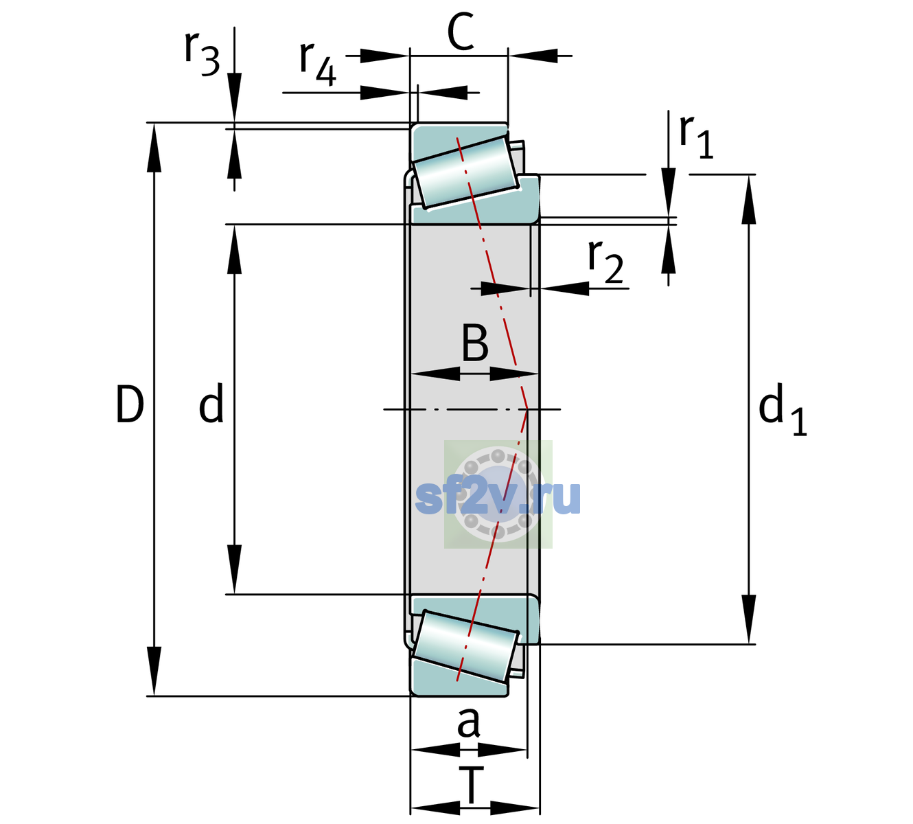 Схема подшипника 31330-X-XL-J30PC