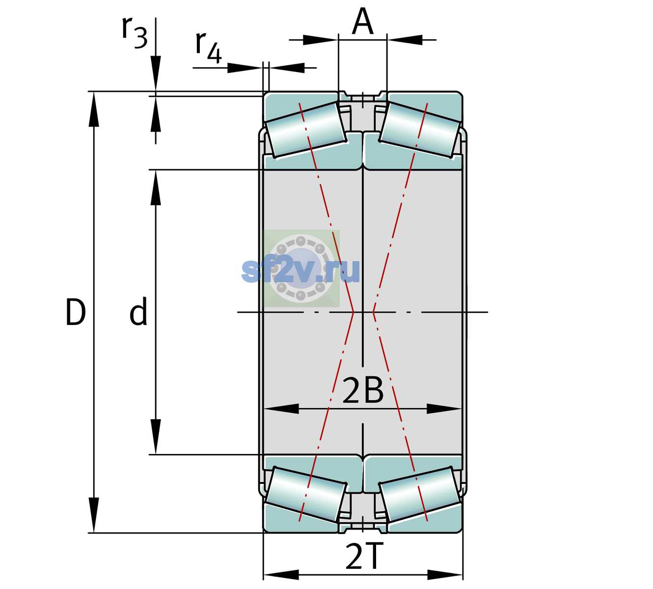 Схема подшипника 31330-X-XL-P5-DF-A210-240