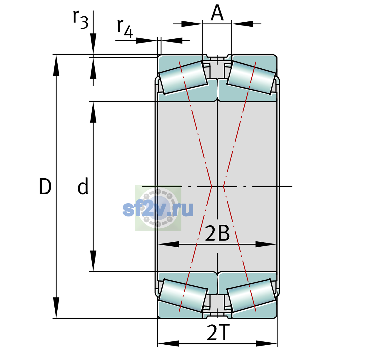 Схема подшипника 32021-X-XL-DF-A0-35