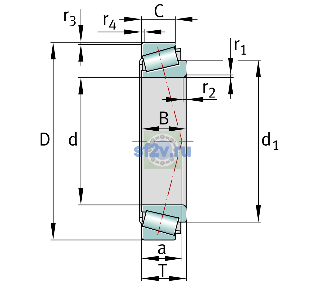 Схема подшипника 32024-X-XL>A