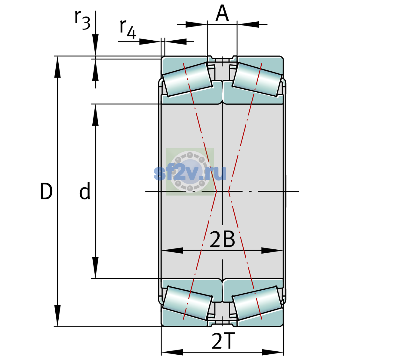 Схема подшипника 32217-XL-DF-A0-35