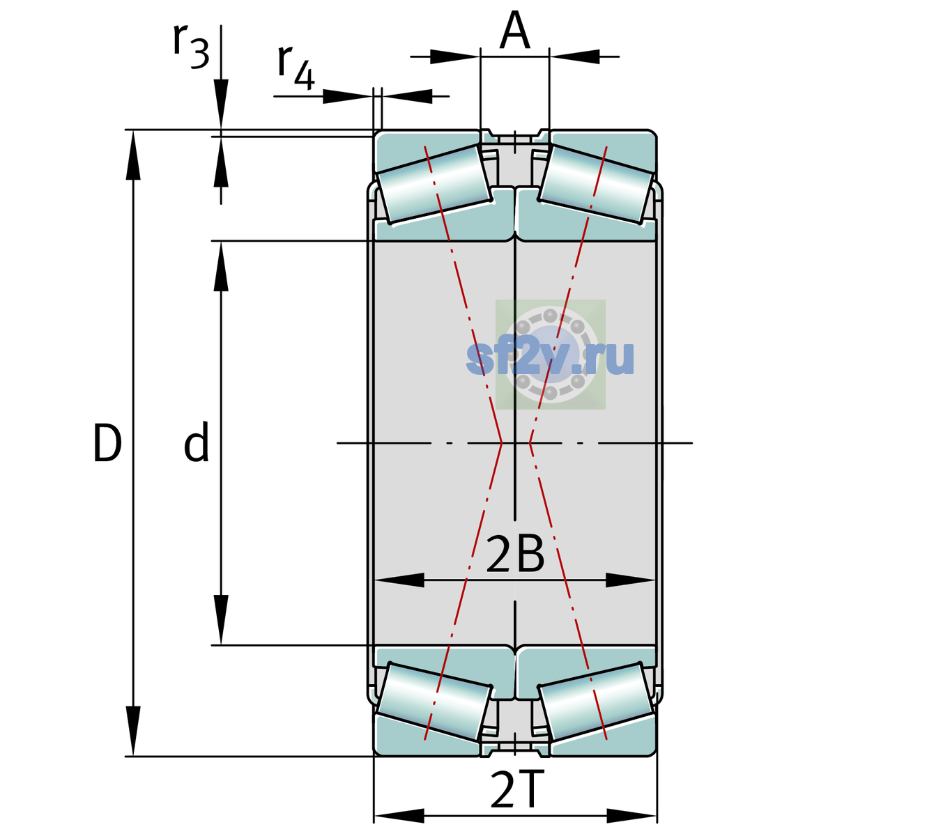 Схема подшипника 32224-XL-DF-A0-35