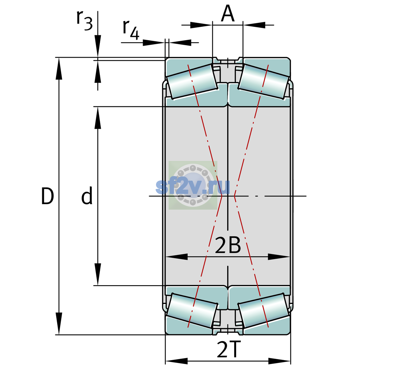 Схема подшипника 32226-XL-DF-A0-45