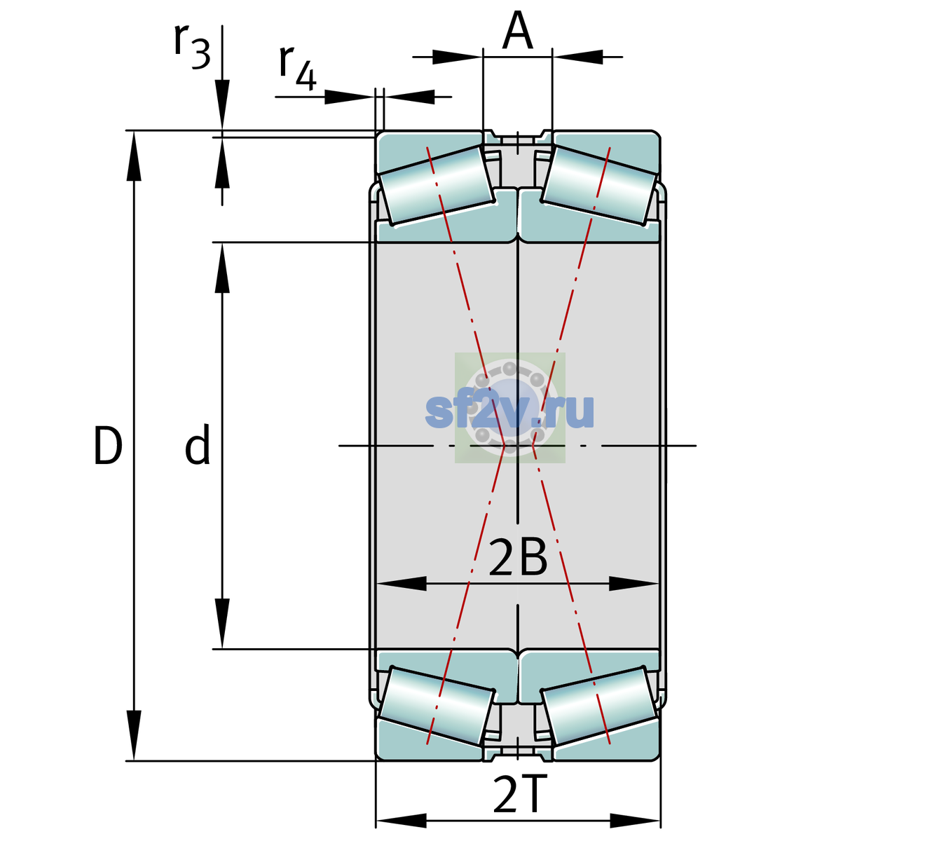 Схема подшипника 32234-XL-DF-J30PC-A0-45