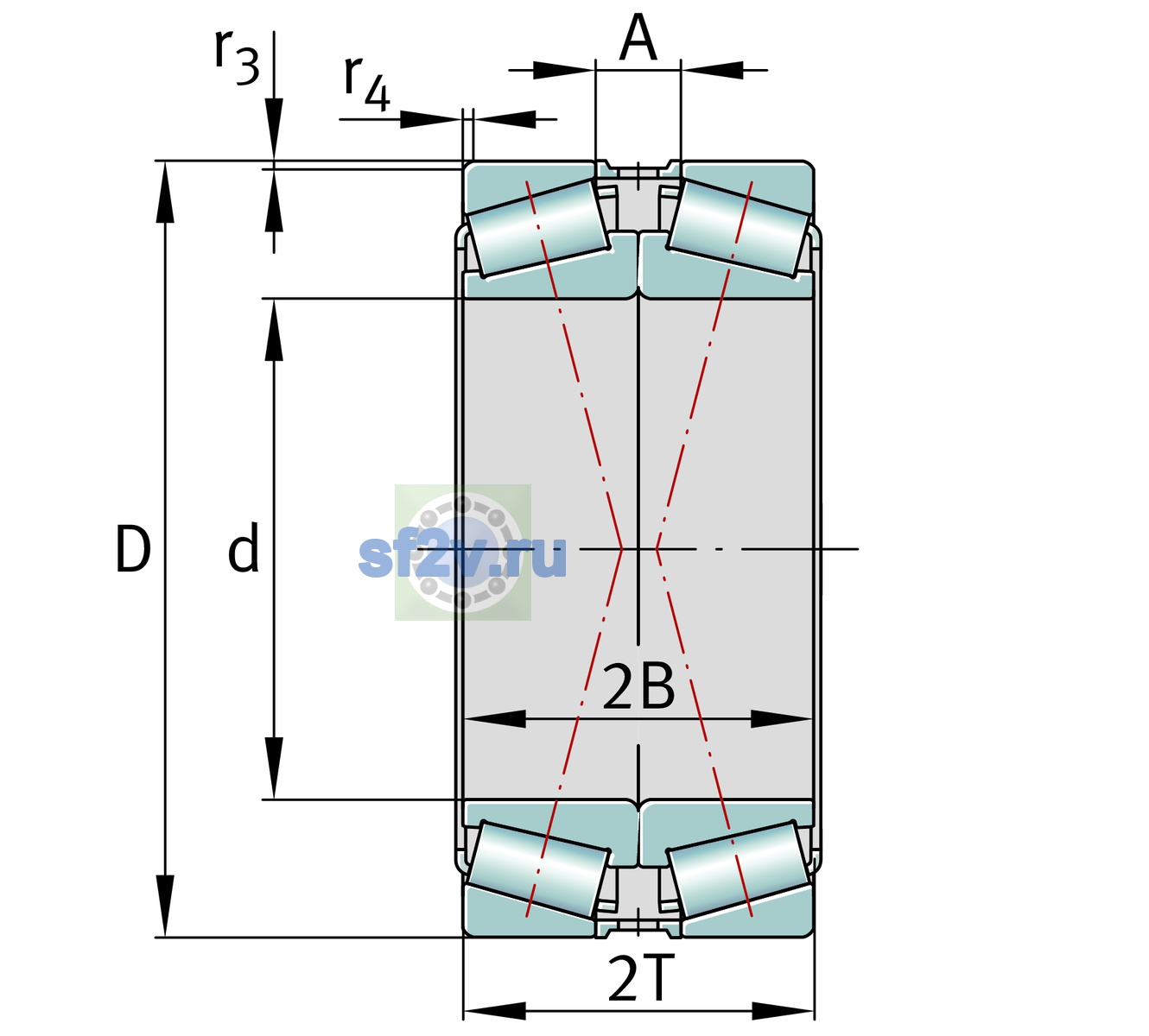 Схема подшипника 32236-XL-DF-A330-380>A