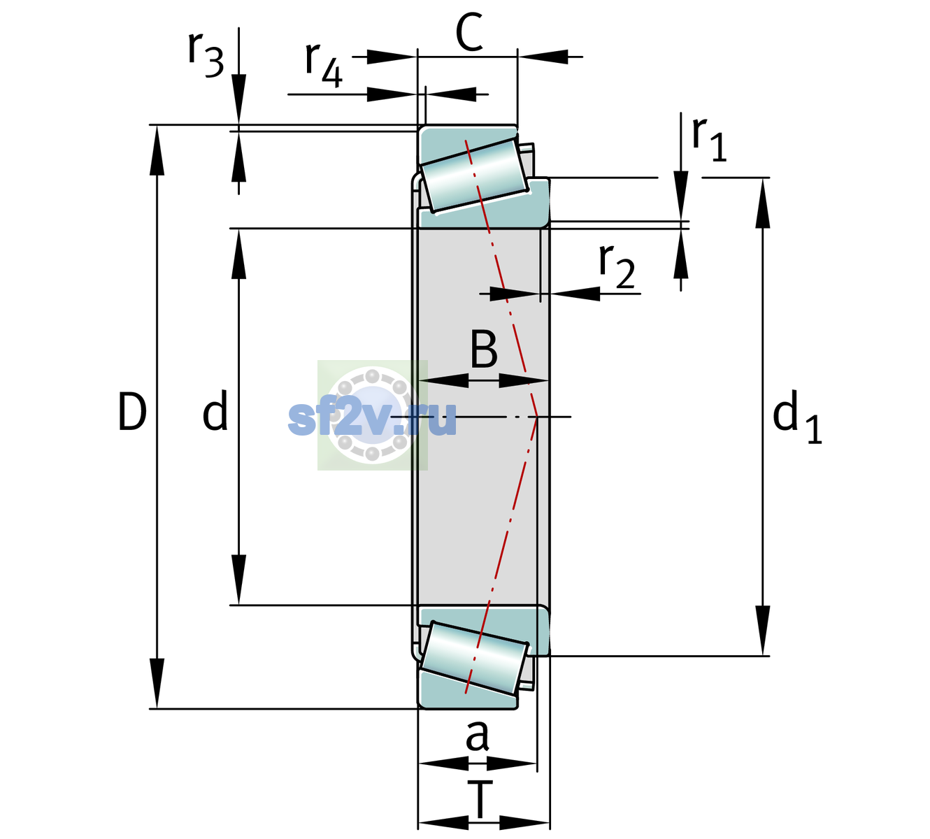 Схема подшипника 32934-XL-W215FD