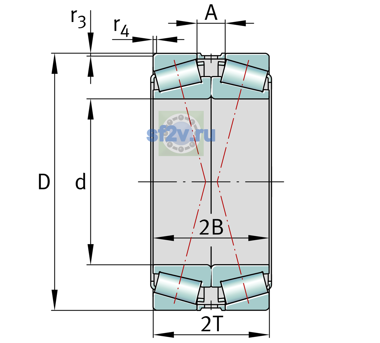 Схема подшипника 32944-XL-DF-A0-40