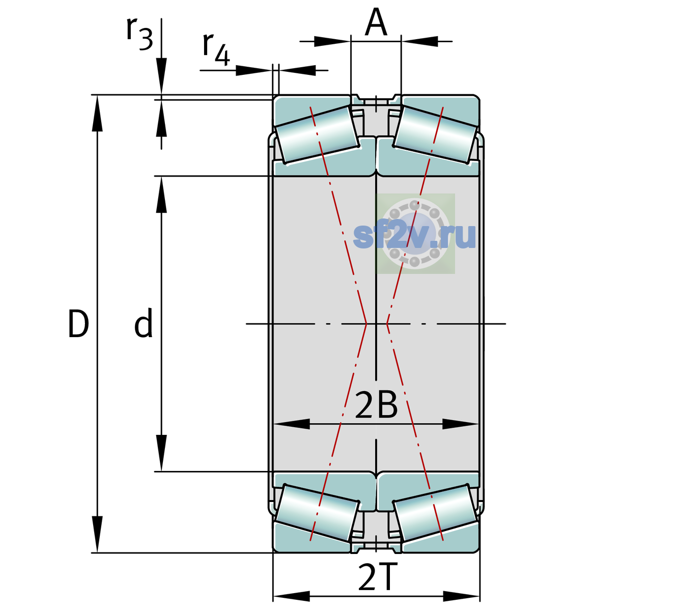 Схема подшипника 32972-XL-DF-A0-60