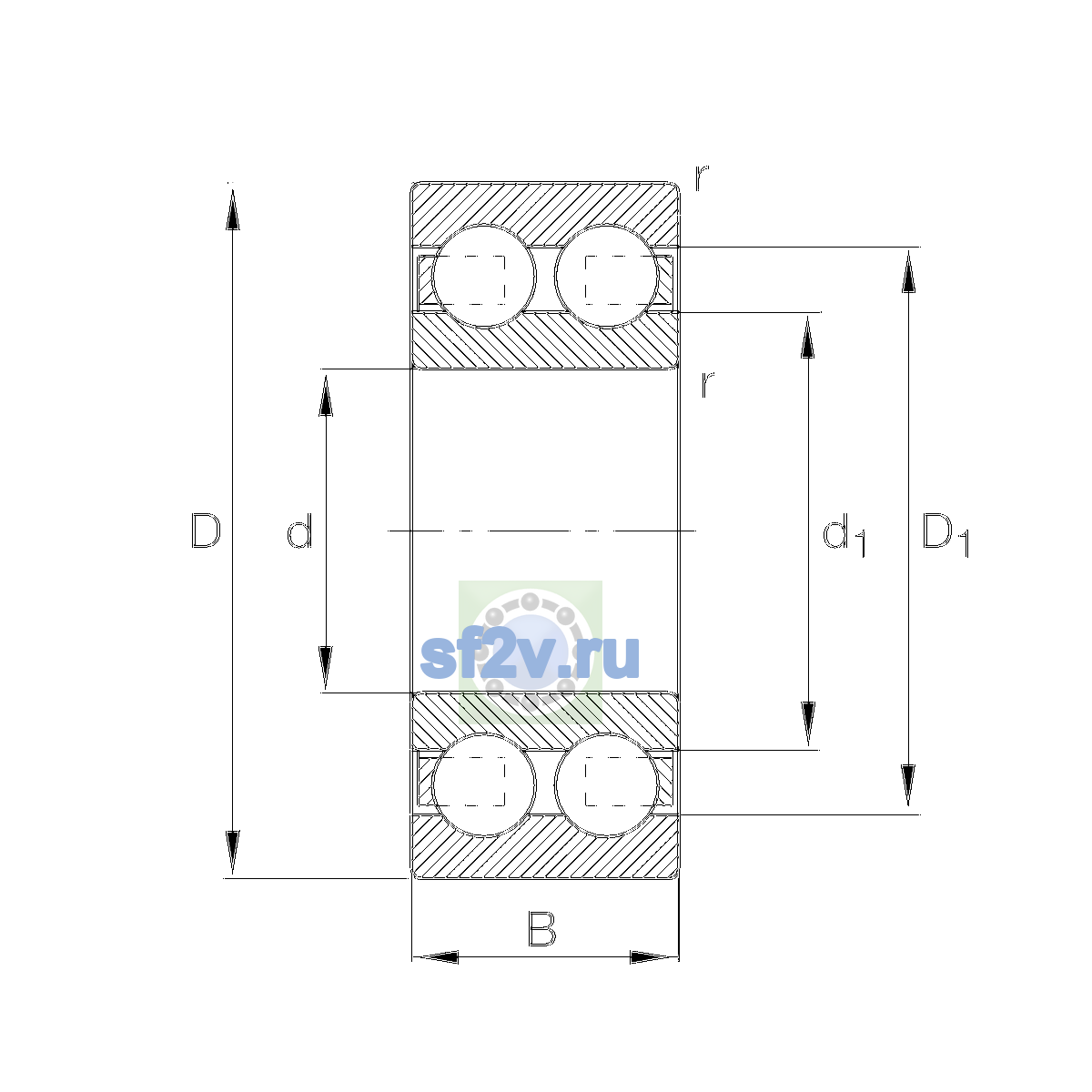 Схема подшипника 4303-BB-TVH