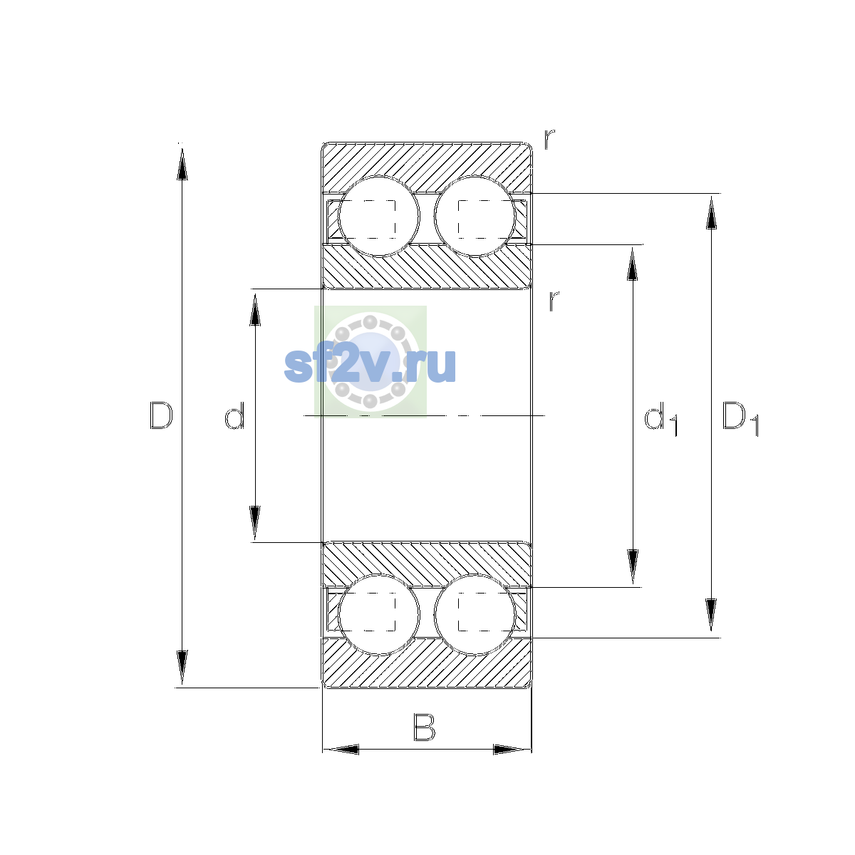 Схема подшипника 4305-BB-TVH-C4