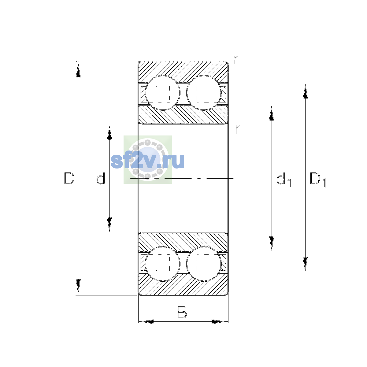 Схема подшипника 4311-B-TVH