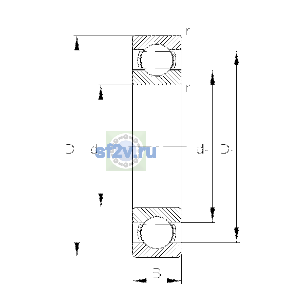 Схема подшипника 6034-M-J20C-C3