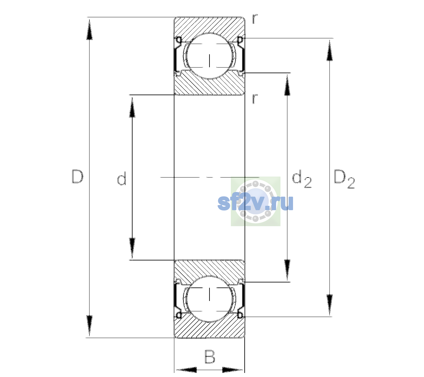 Схема подшипника 6202-C-2Z-L138-CM