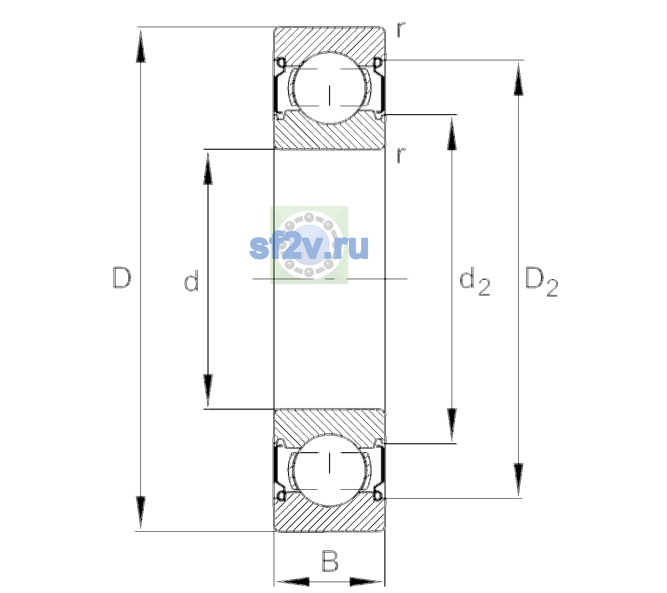 Схема подшипника 6202-C-2Z-L506-CM>V