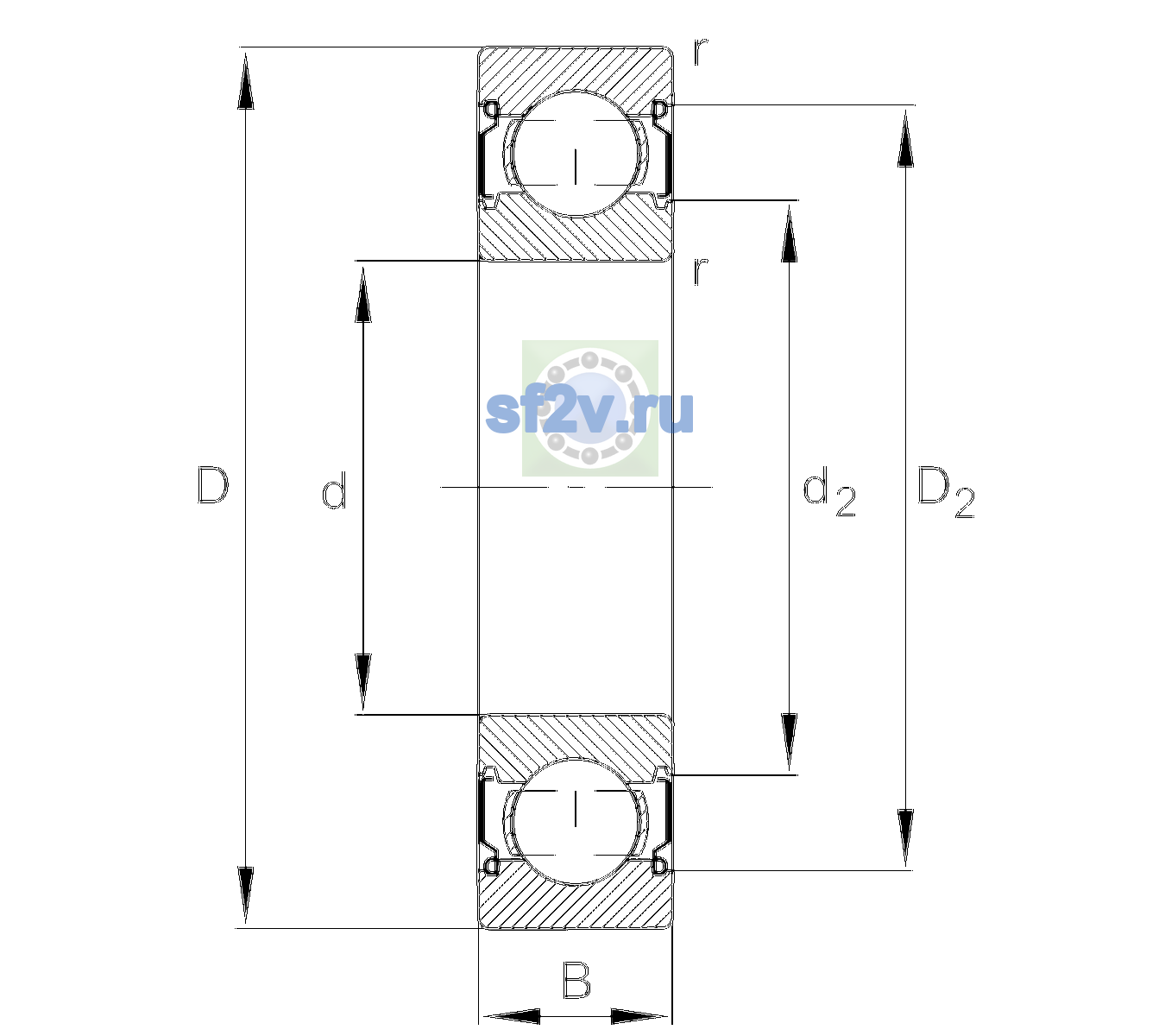 Схема подшипника 6203-C-2Z-L069-CM