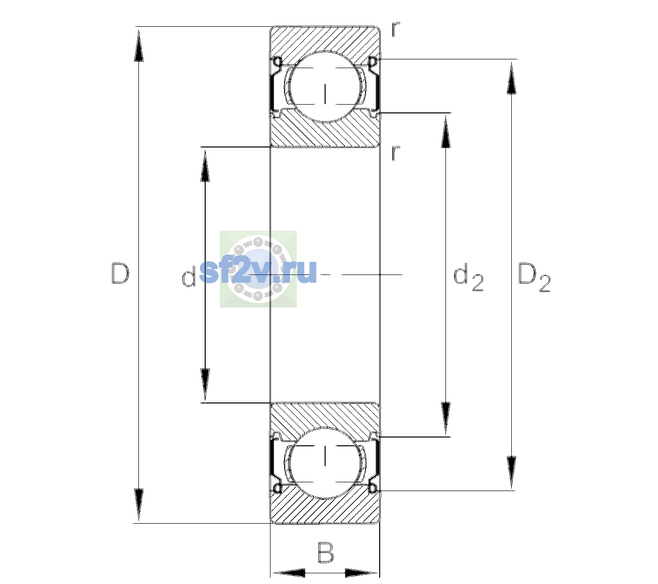 Схема подшипника 6203-C-2Z-TVH-L038-CM>V