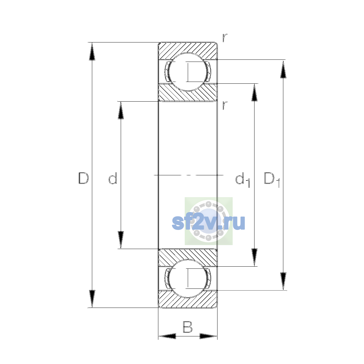 Схема подшипника 6215-J20AB-C3