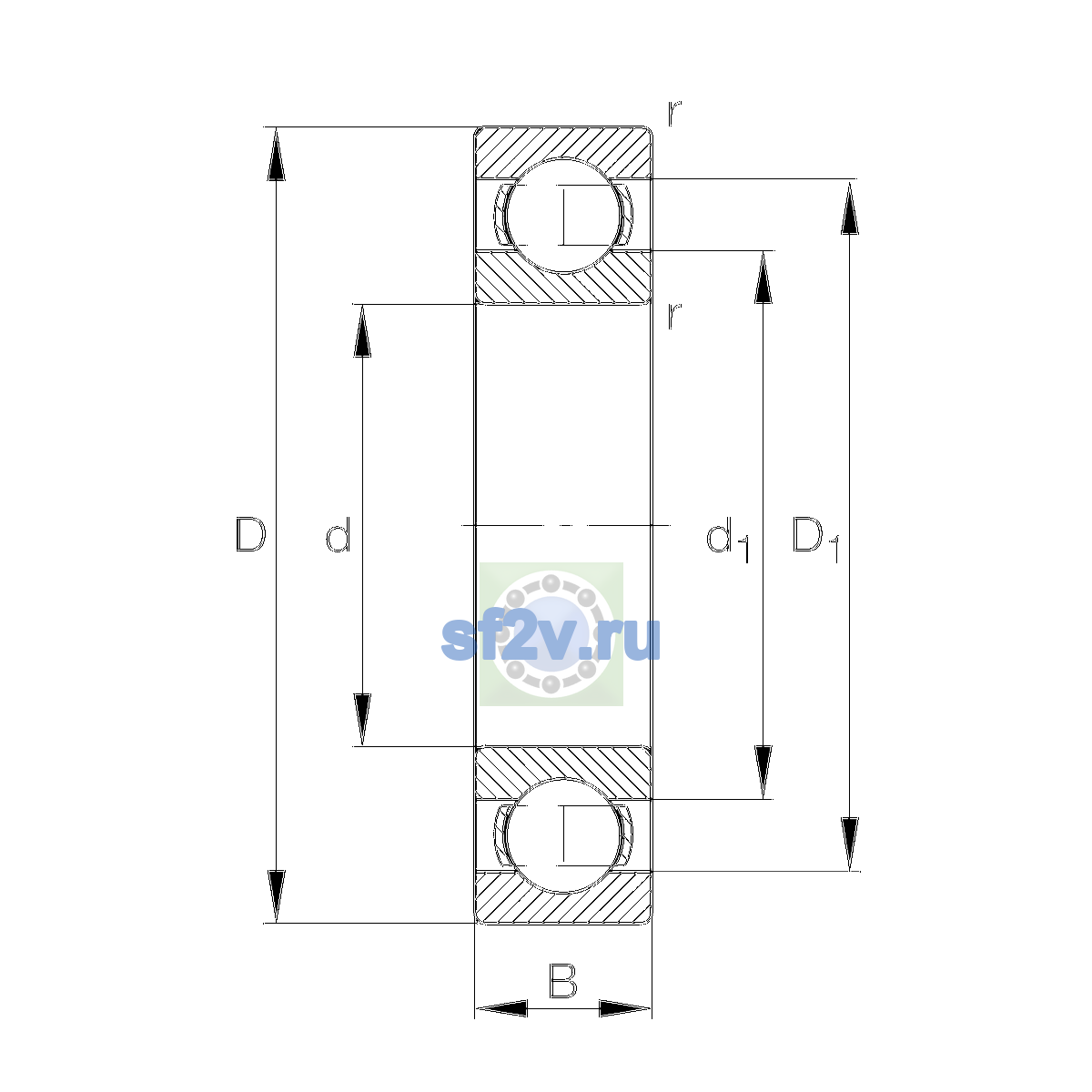 Схема подшипника 6216-J20AA-C3