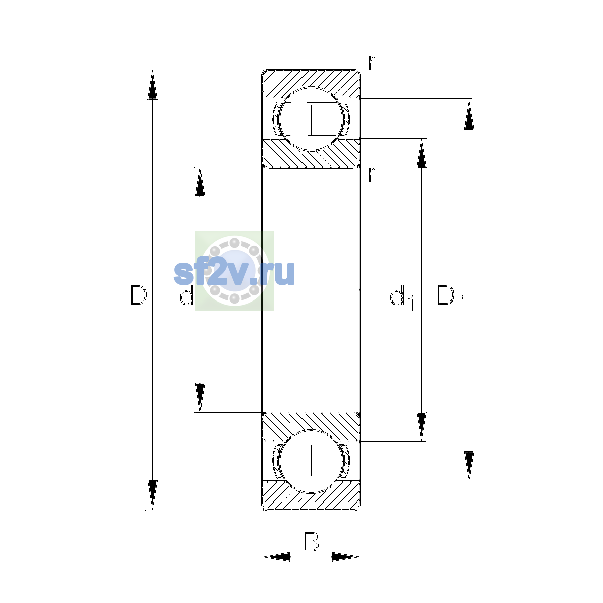 Схема подшипника 6224-N1-M-J20C-C3