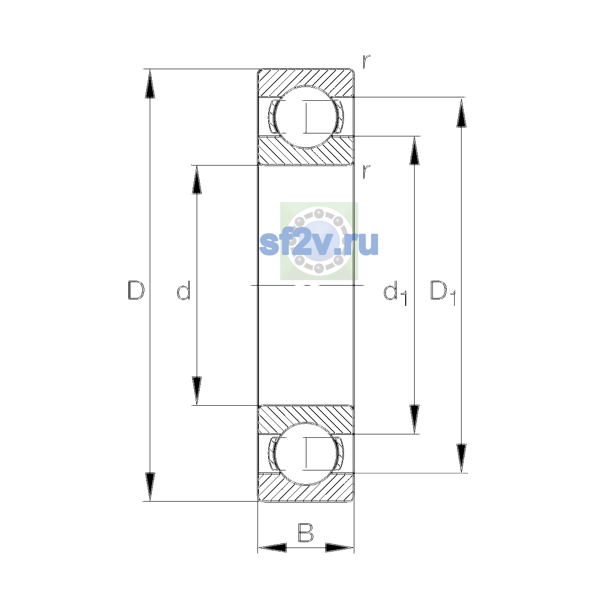 Схема подшипника 6302>A