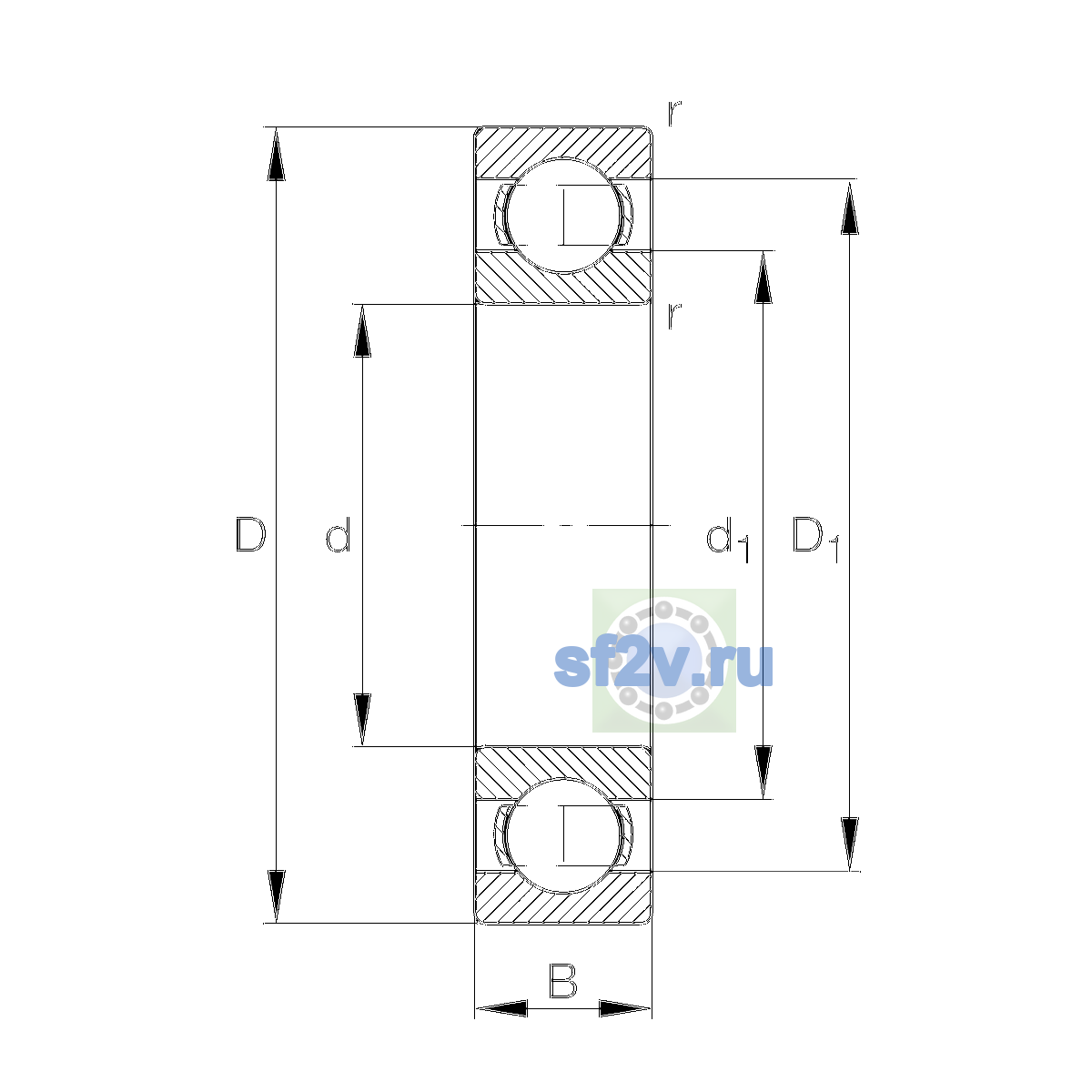 Схема подшипника 6310-J20AA-C3