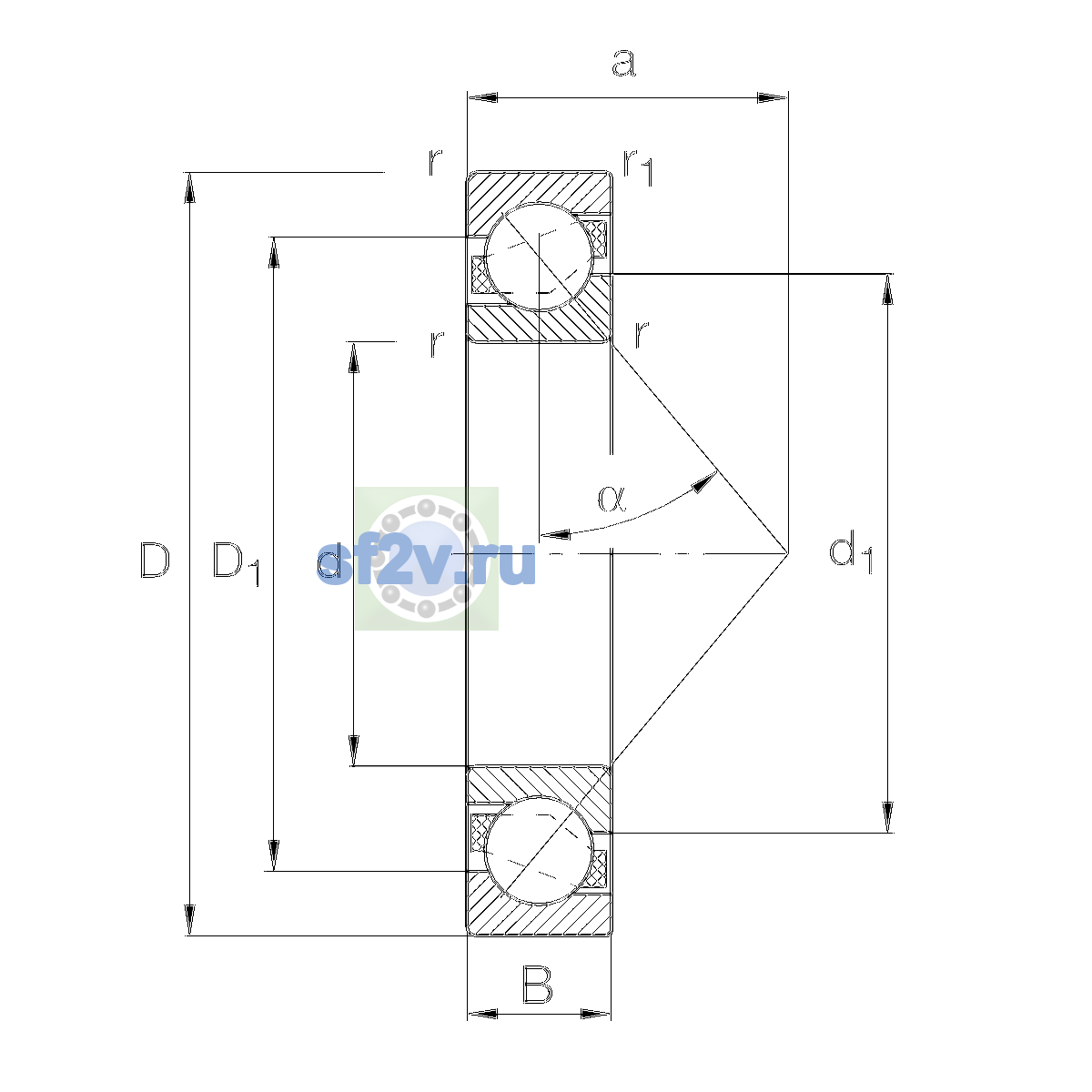 Схема подшипника 7200-B-XL-JP