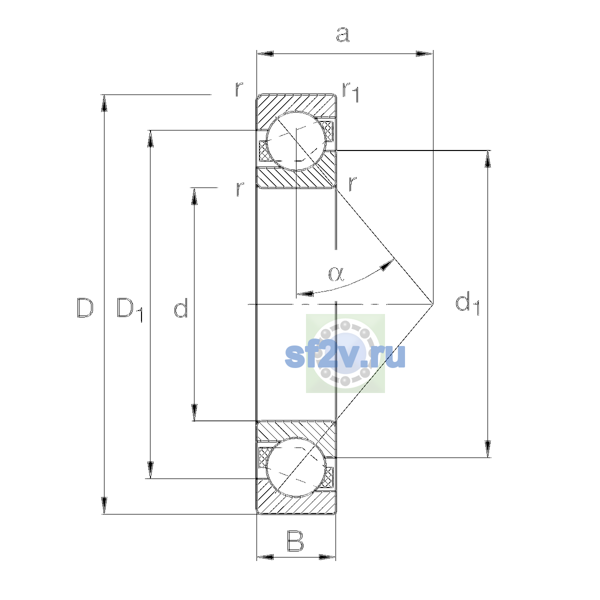 Схема подшипника 7213-B-XL-JP