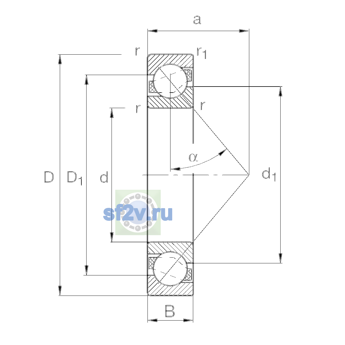 Схема подшипника 7215-B-XL-MP