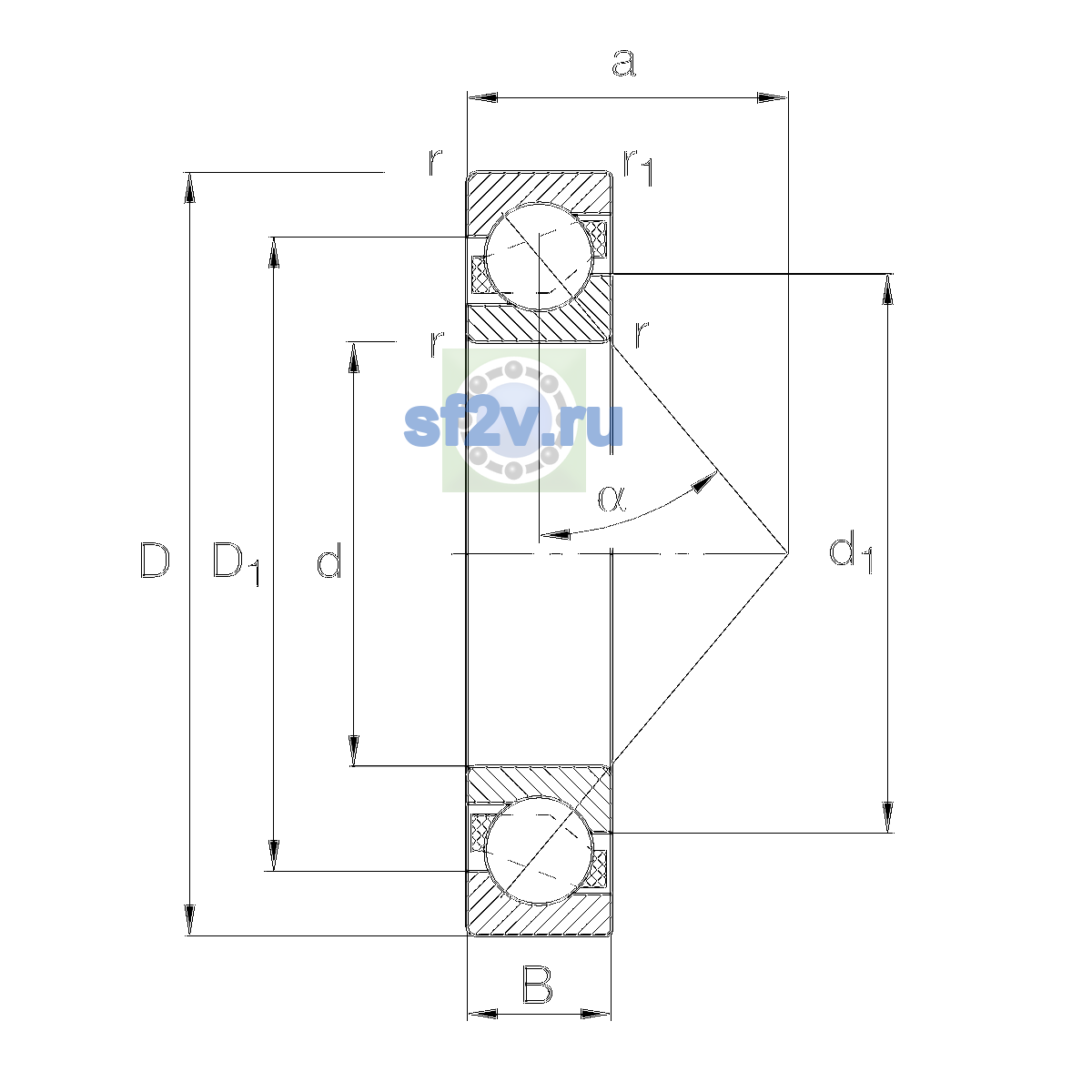 Схема подшипника 7230-B-XL-MP-UA