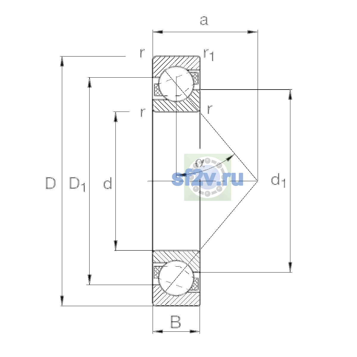 Схема подшипника 7302-B-XL-JP