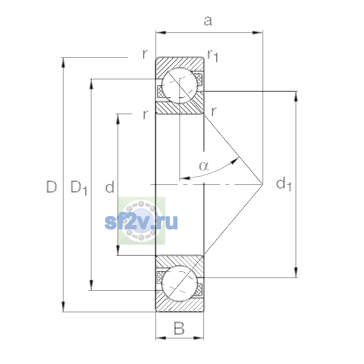 Схема подшипника 7311-B-XL-JP