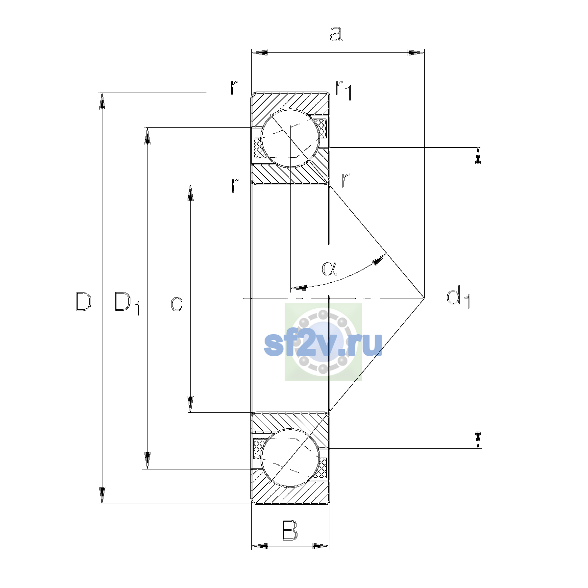 Схема подшипника 7321-B-XL-MP-UA