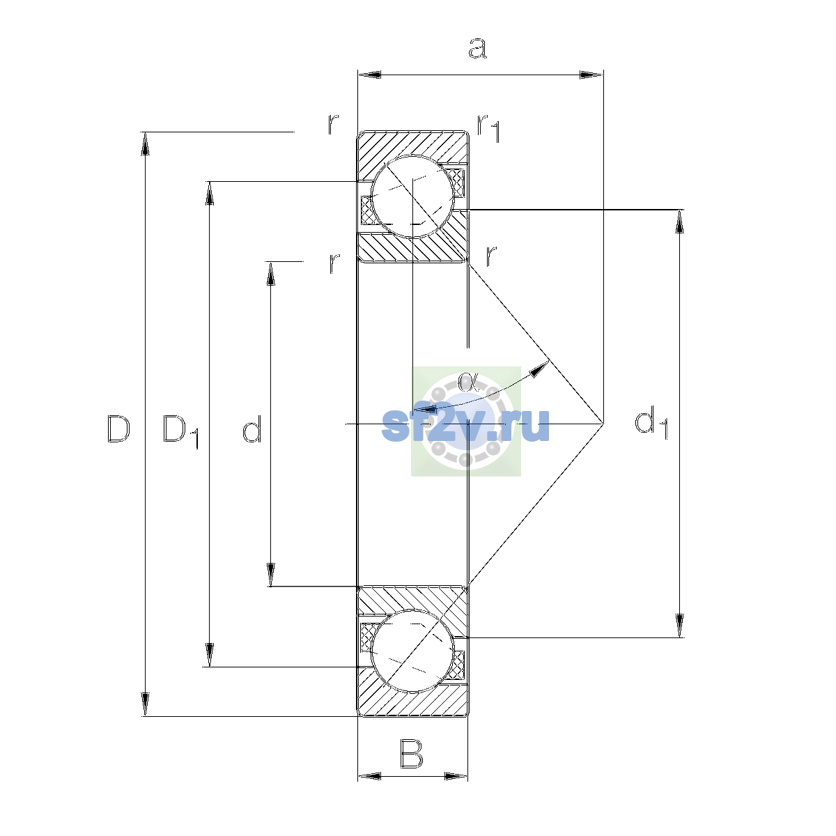 Схема подшипника 7324-B-XL-TVP