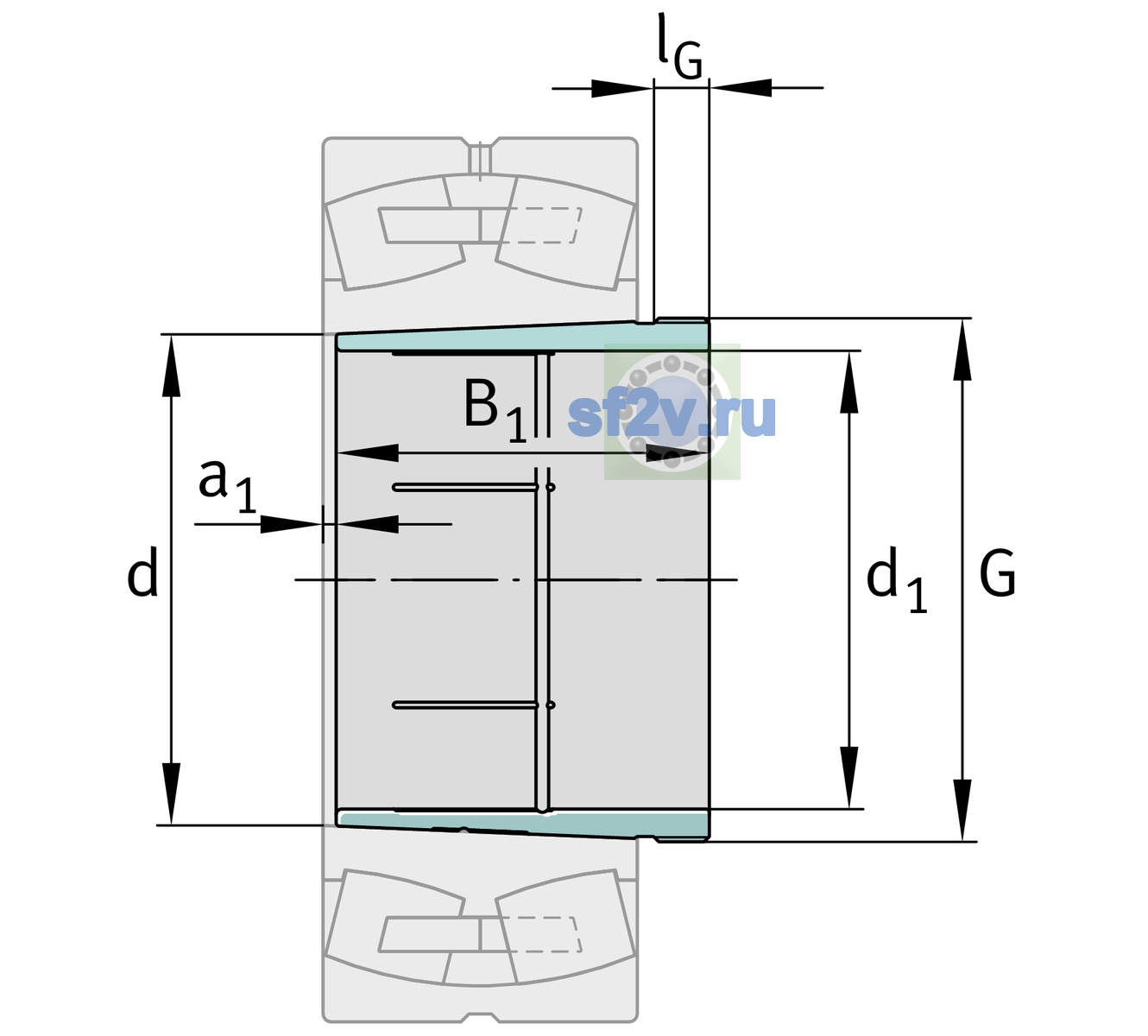 Схема подшипника AH2238G-H