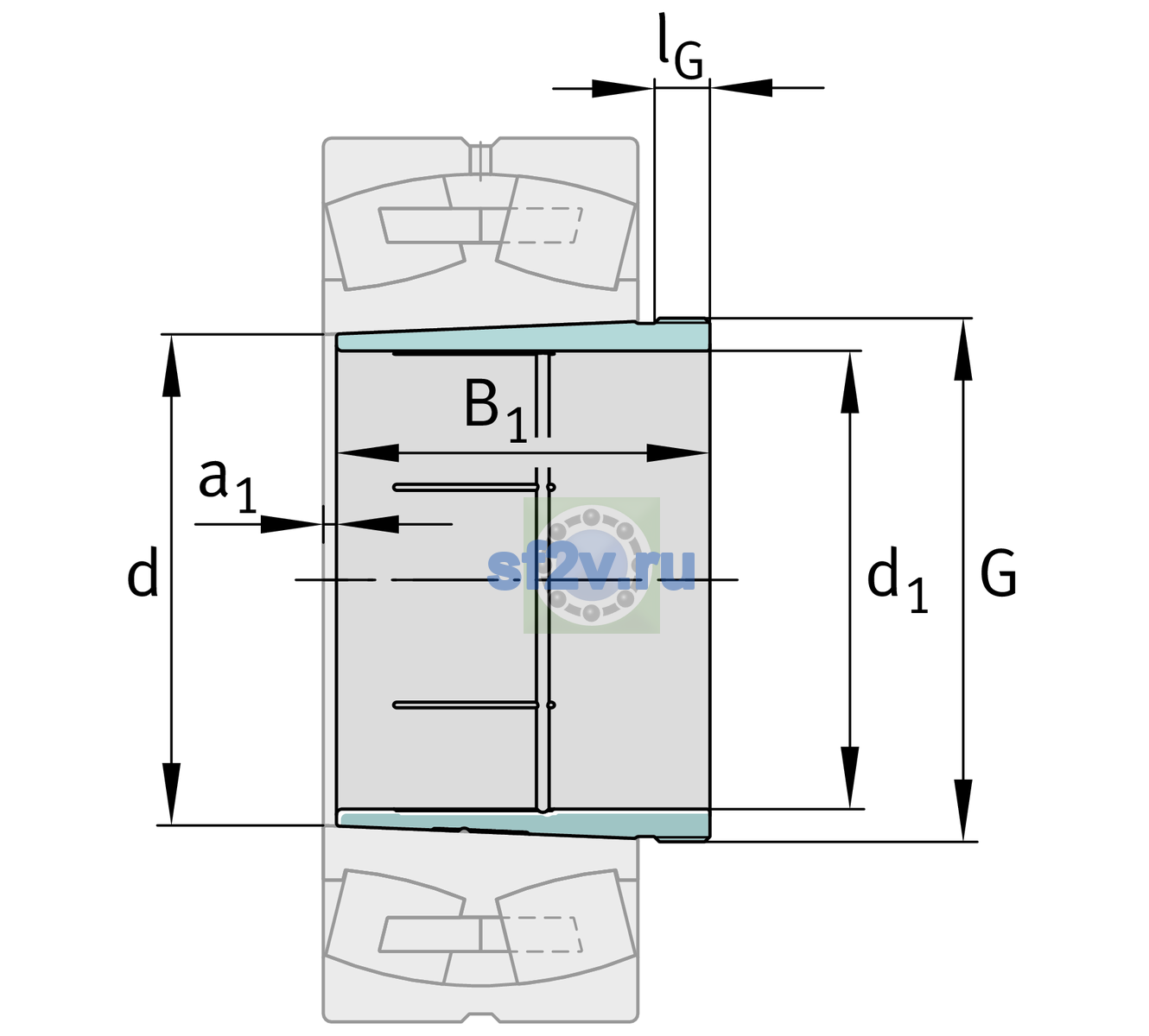Схема подшипника AH240/530-H