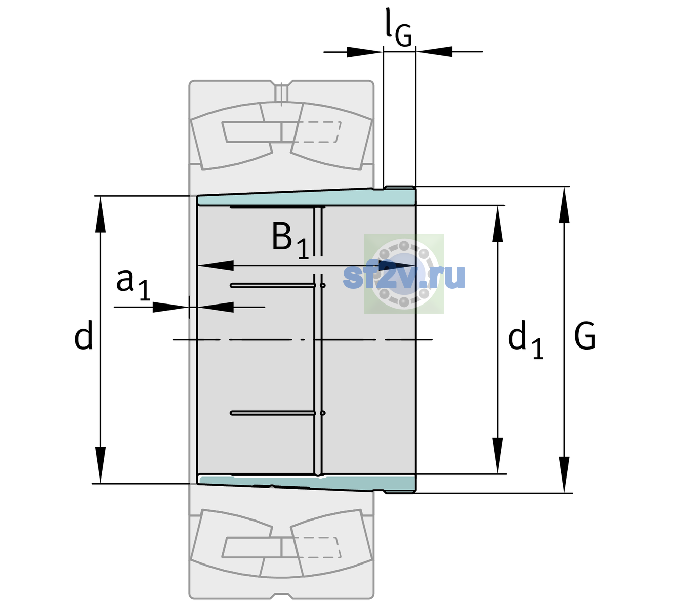 Схема подшипника AH24056G-H