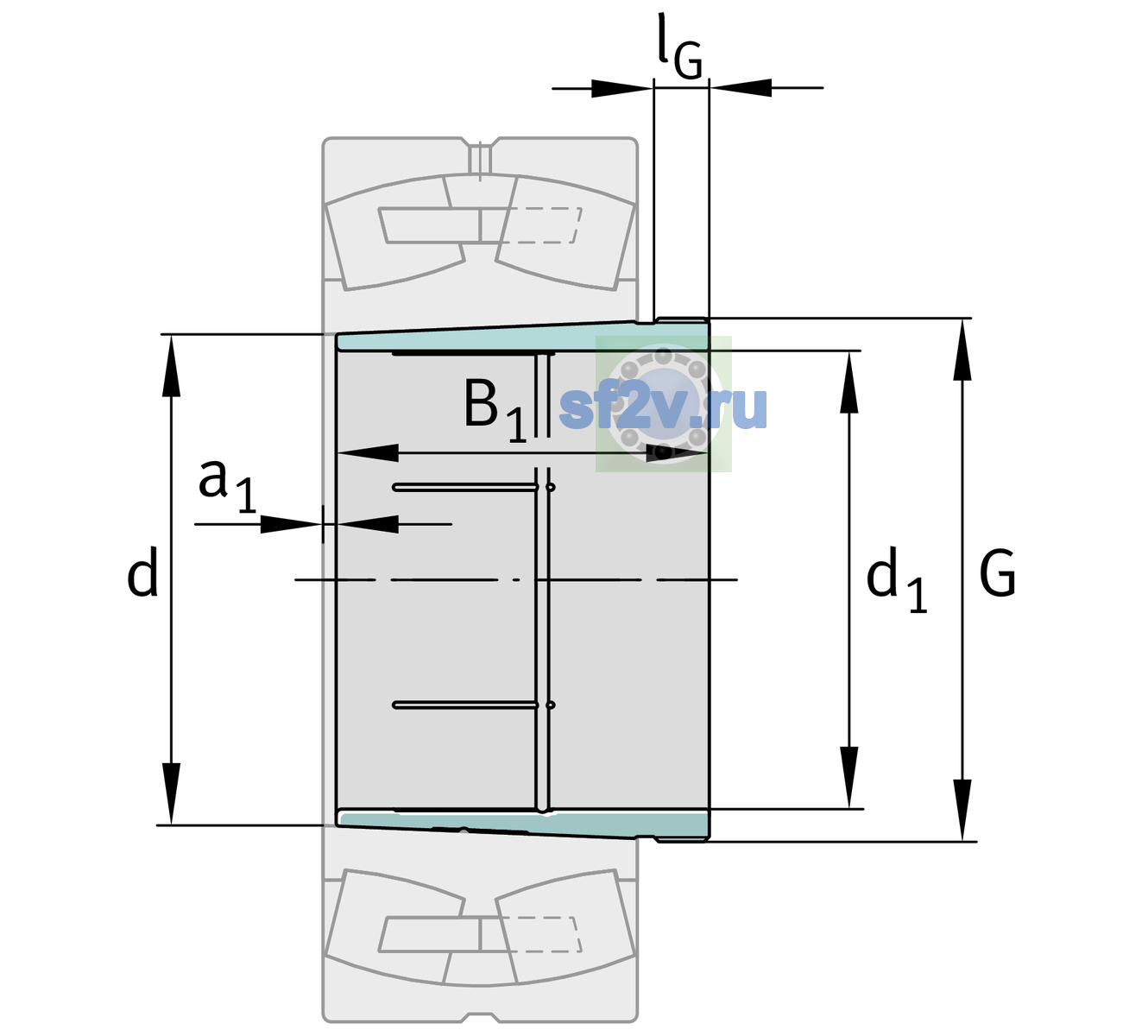 Схема подшипника AH240/950-H