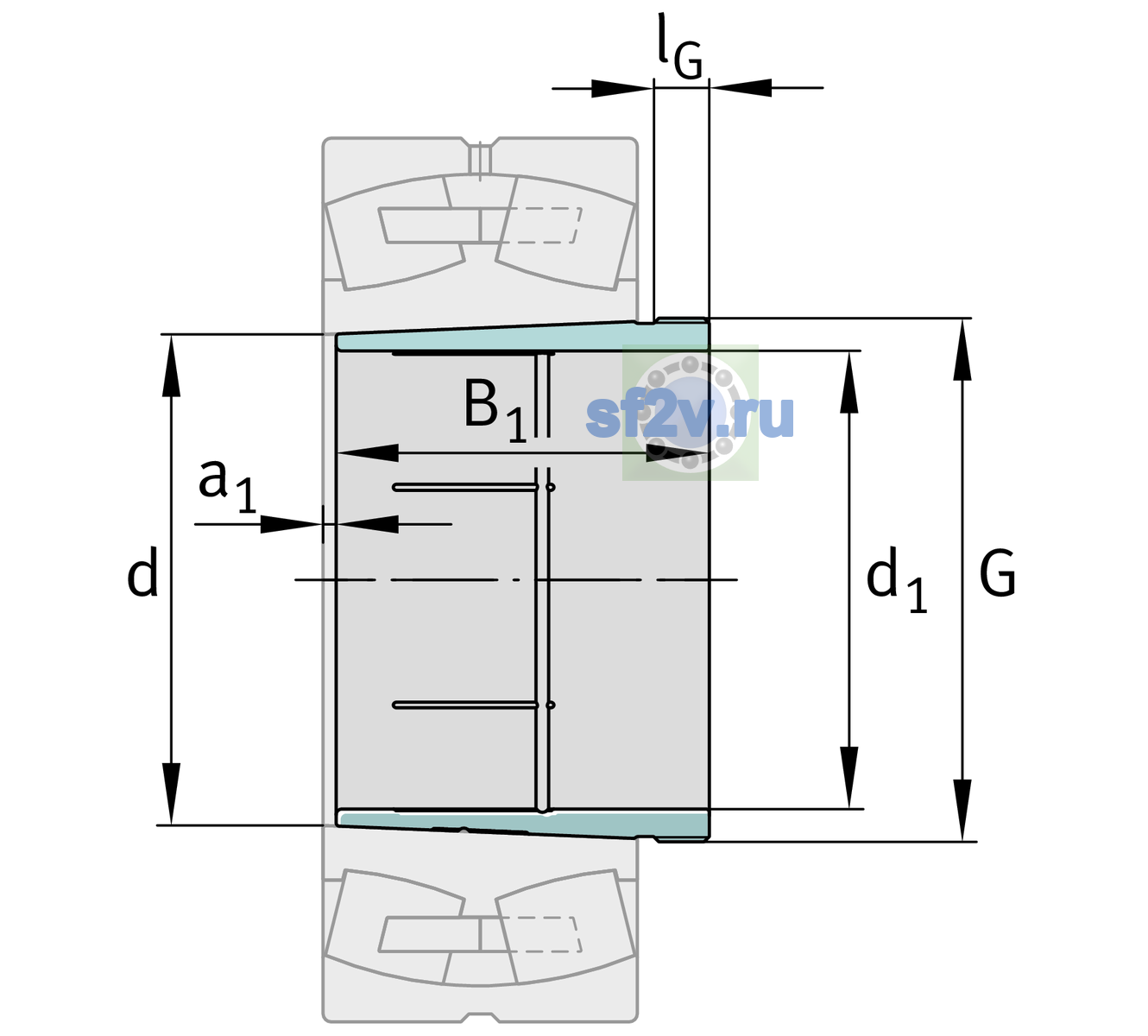 Схема подшипника AH3068-H