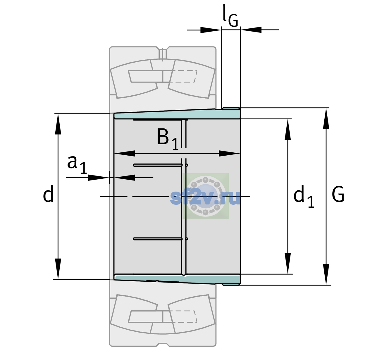 Схема подшипника AH3068G-H