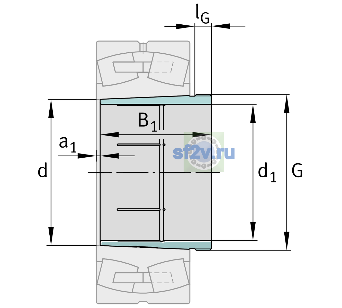Схема подшипника AH31/1060A-H